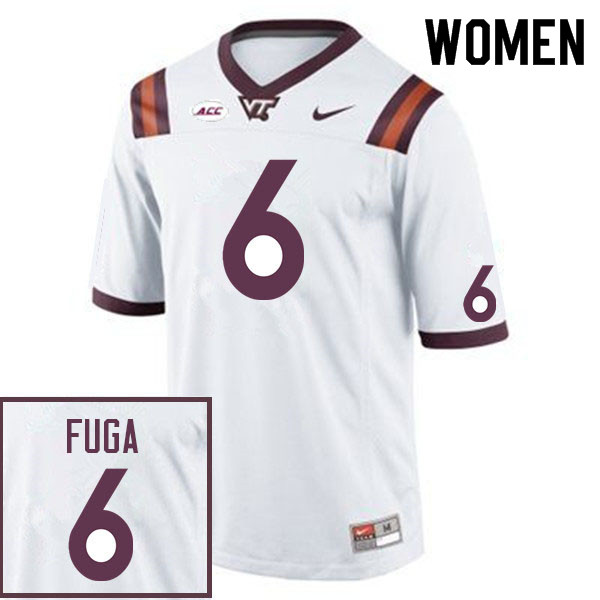 Women #6 Josh Fuga Virginia Tech Hokies College Football Jerseys Sale-White